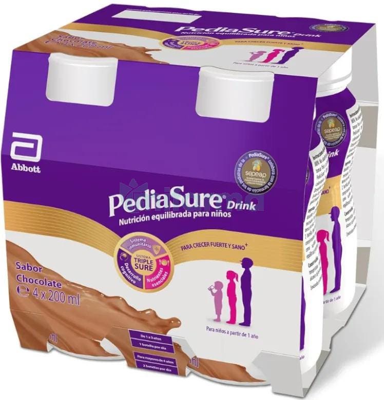 Pediasure Drink Sabor Chocolate 4x200ml