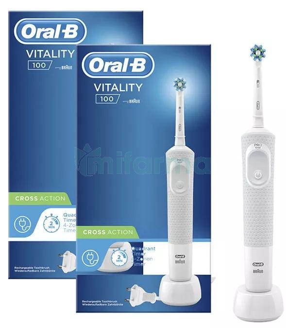 Oral-B Vitality 100 Cross Action Cepillo Electrico Blanco 2 uds