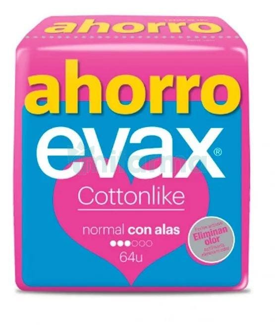 Compresas Evax Cottonlike Normal Alas 64Uds (4x16Uds)