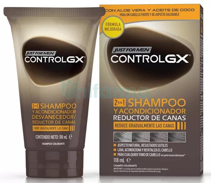 In Laan pleegouders Control GX Grey Hair Reducer Shampoo en Conditioner Alleen voor mannen 118  ml - Speciale shampoos - Haar - Cosmetica en schoonheid