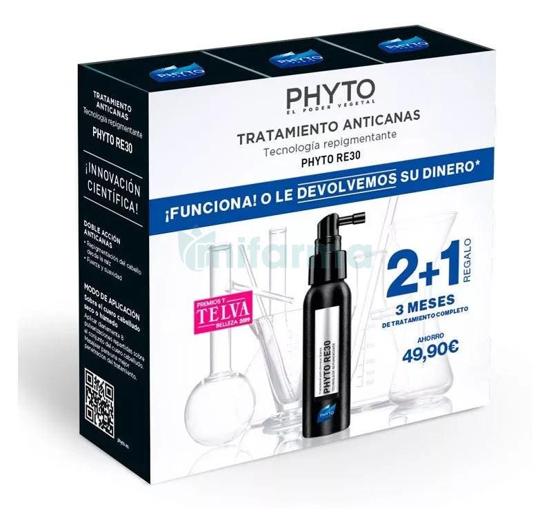 Phyto RE30 Tratamiento Anti-Canas Pack 2 1 GRATIS