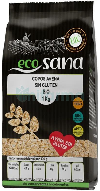 Copos de Avena Sin Gluten Bio Ecosana 1 Kilo