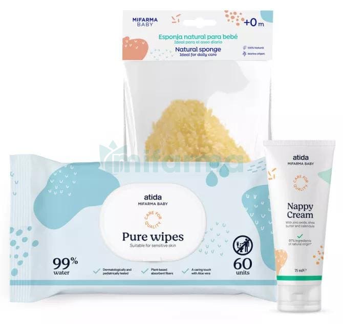 Mifarma Baby Pack Esenciales Cambio de Panal con Toallitas Agua Pure Wipes