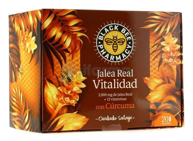 Jalea Real Vitalidad con Curcuma Black Bee 20 Ampollas