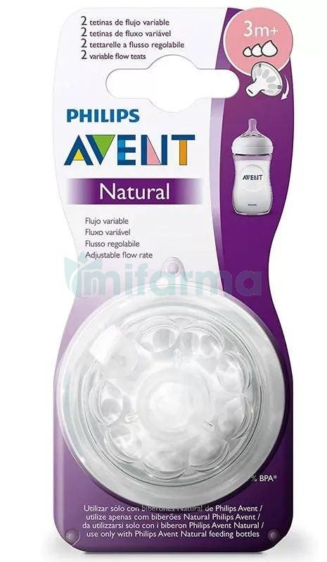 Tetina Avent Natural Philips Flujo Variable 3m 2Uds