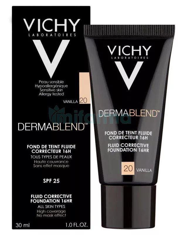 Vichy Dermablend Fondo de Maquillaje Fluido Corrector 30 ml 20 - Vainilla