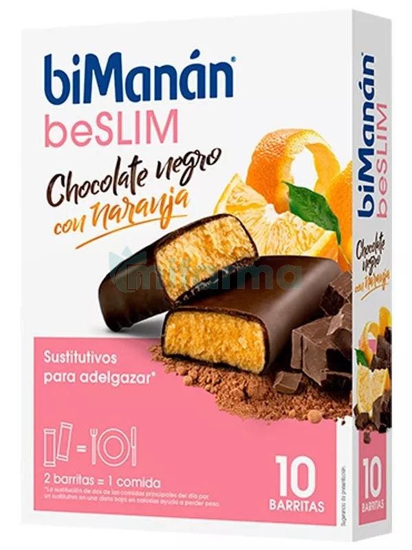 BiManan BeSlim Barritas Chocolate-Naranja 10 Uds