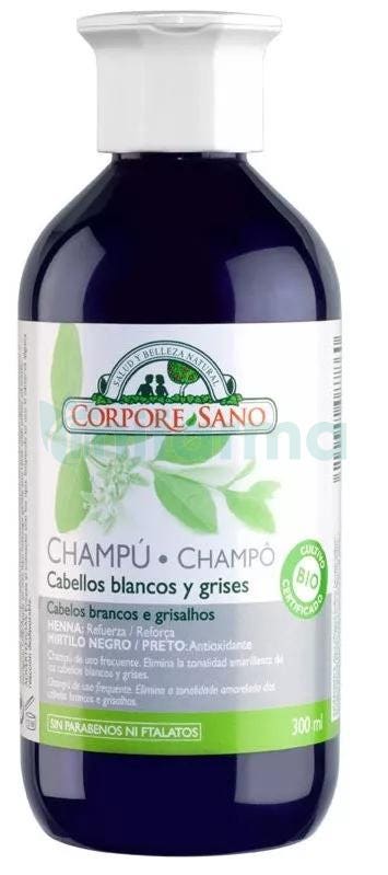 Champu Henna y Arandanos Cabello Gris y Blanco Corpore Sano 300ml