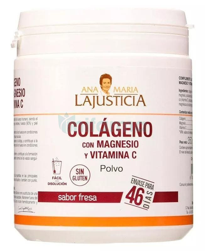 Colageno con Magnesio y Vit C Polvo Ana Maria LaJusticia 350 g Sabor Fresa