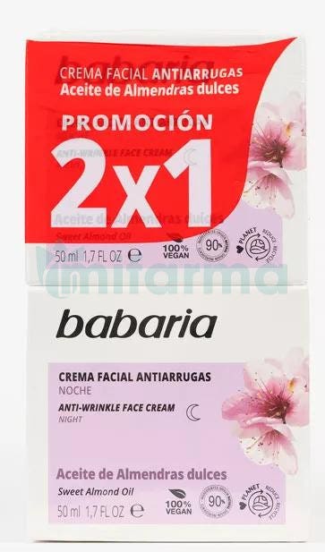 Babaria Crema Facial Antiarrugas Almendras 100ml 2x1