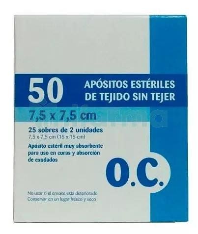 Oc Compresa Esteril Tejido Sin Tejer 7,5x7,5 cm 50 uds