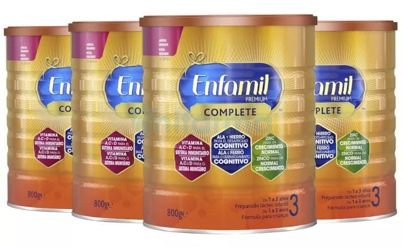 Pack 4 Latas Enfamil 3 Premium Complete 800 Gramos