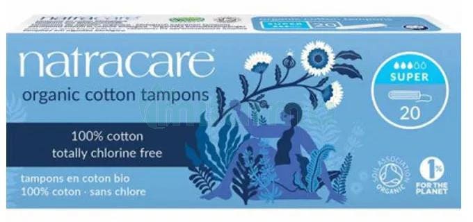 Natracare Tampon Super sin Aplicador 20 uds