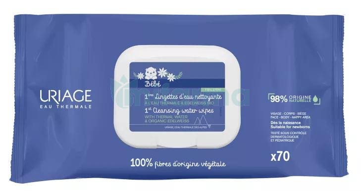 Uriage Bebe Toallitas Limpiadoras Extra Suaves 70 uds