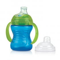 Nuby Taza Con Boquilla Antigoteo Tapa y Asas 240 ml Azul