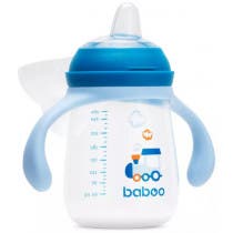 Baboo Vaso con Boquilla de Silicona Transporte Azul 6m 260 ml