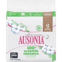 Compresas Ausonia Organic Noche Alas 9Uds