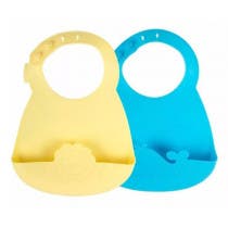 Plastimyr Tasty Bib Baberos Silicona Amarillo-Azul 2Uds