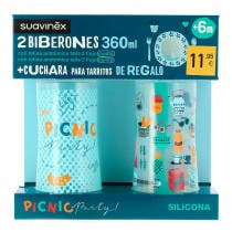 Pack Suavinex Biberon Talla M Biberon Talla L 260ml Cuchara Tarritos Azul 6m