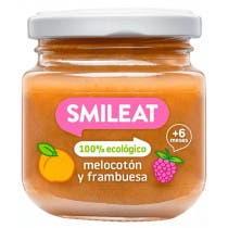 Tarrito de Frambuesa y Melocoton Ecologico Smileat 6m 130g